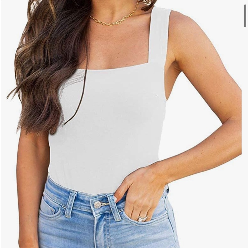 New with tags, white square neck body suit!